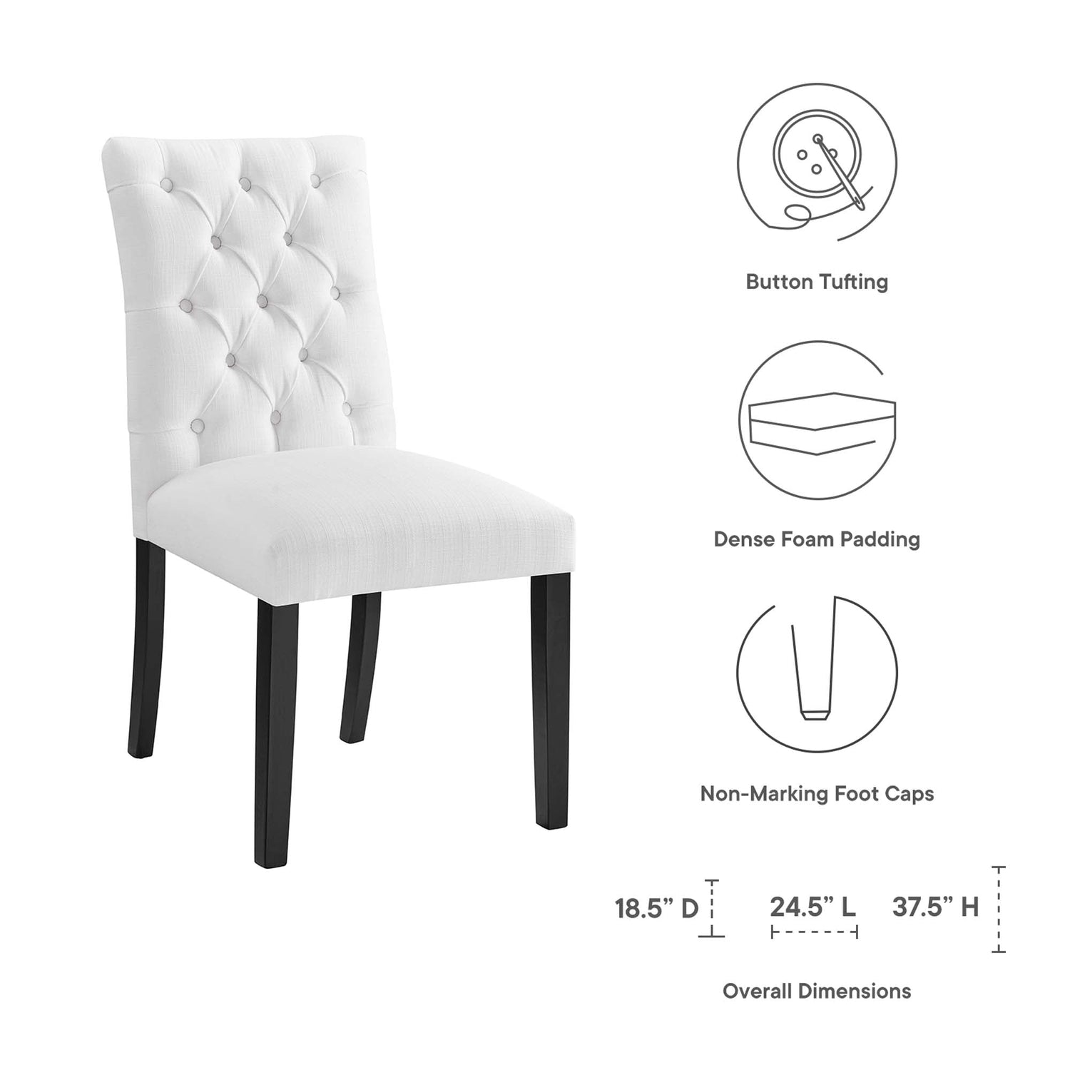 Duchess Fabric Dining Chair Set of 2 by Modway