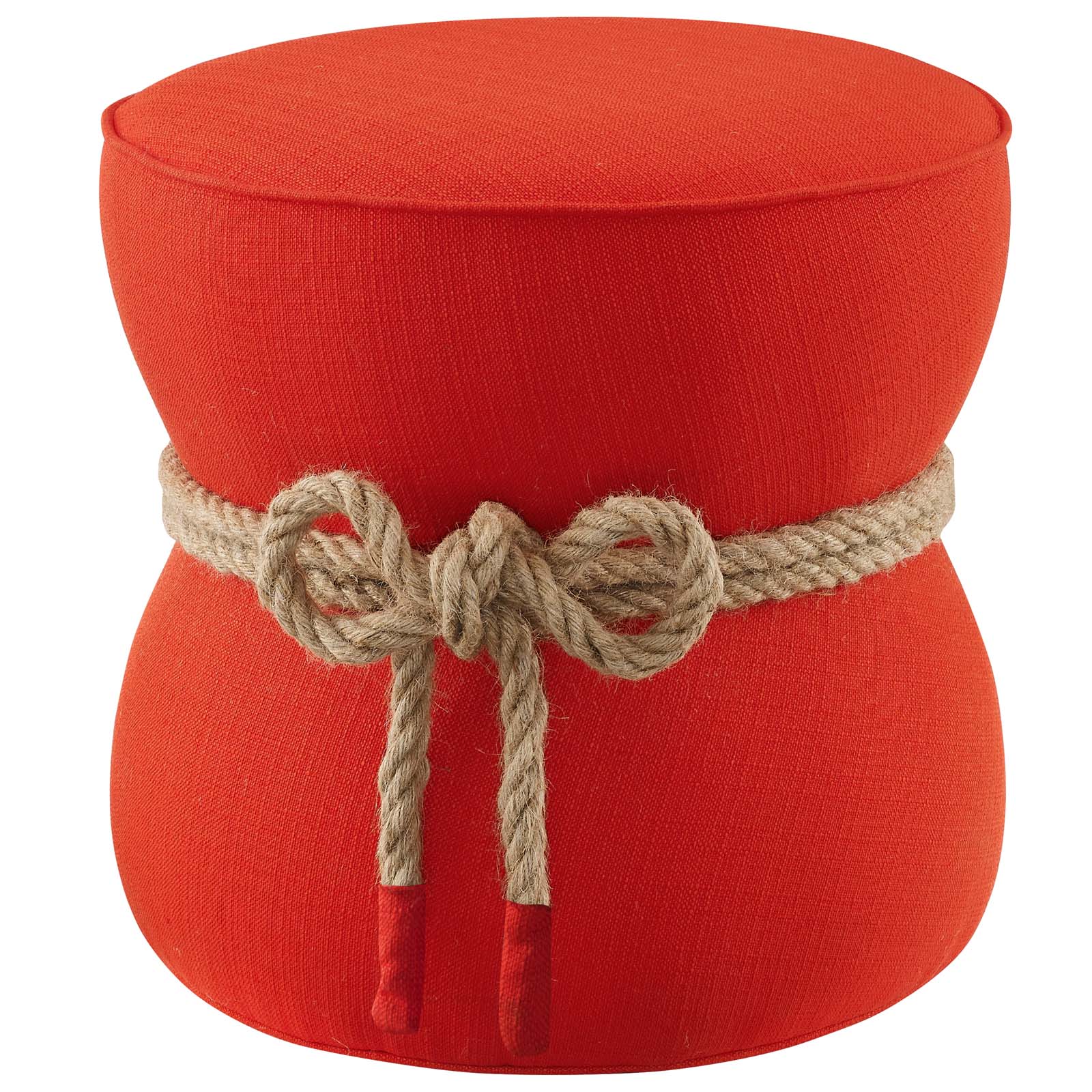 Beat Nautical Rope Upholstered Fabric Ottoman By HouseBean