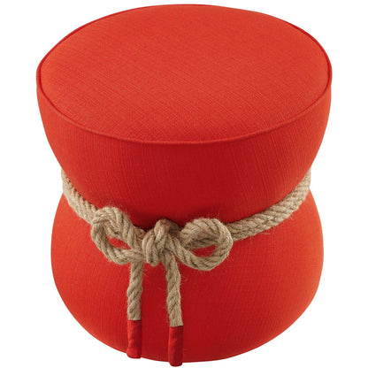 Beat Nautical Rope Upholstered Fabric Ottoman By HouseBean