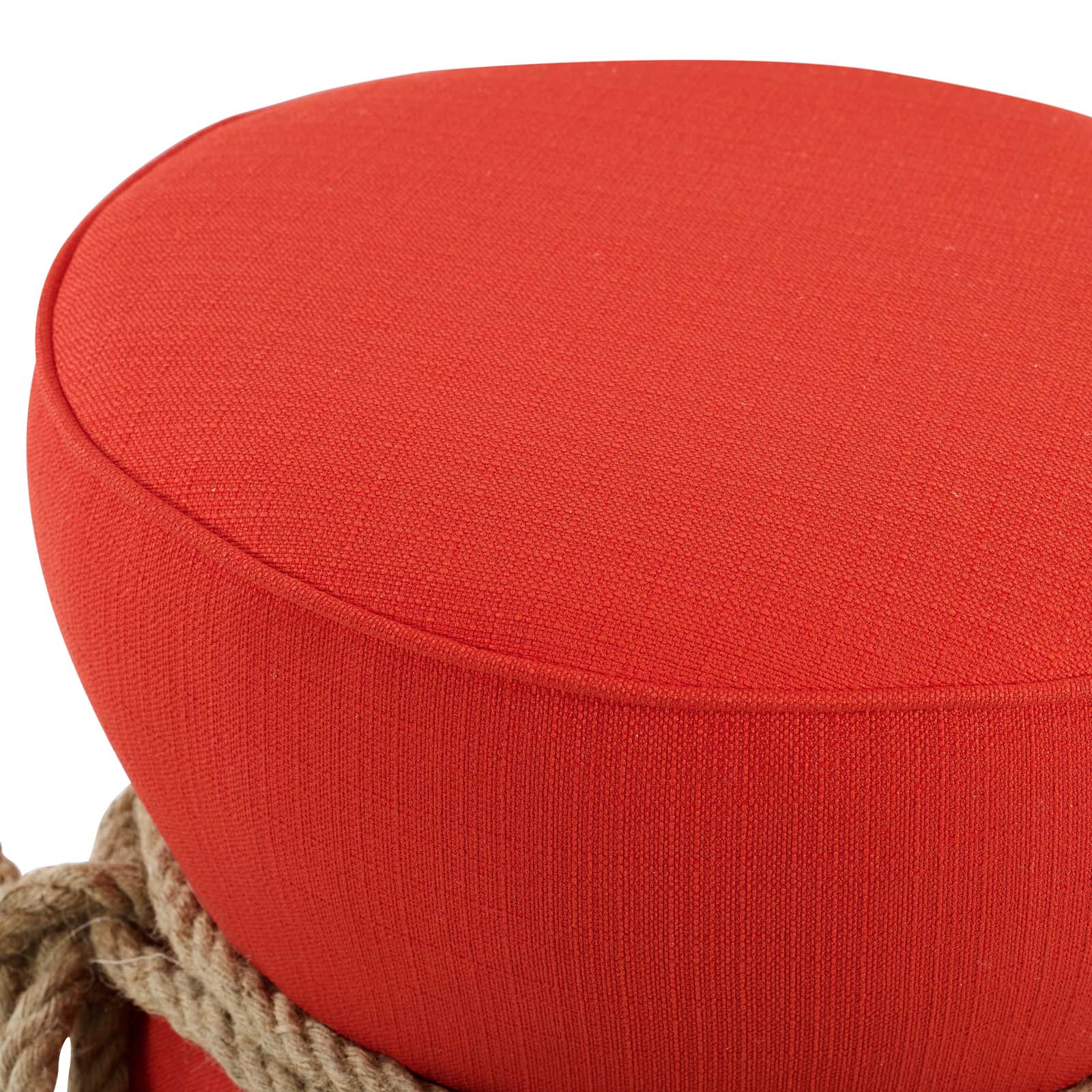 Beat Nautical Rope Upholstered Fabric Ottoman By HouseBean