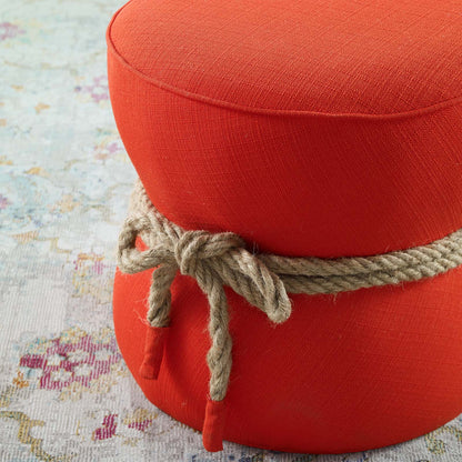 Beat Nautical Rope Upholstered Fabric Ottoman By HouseBean