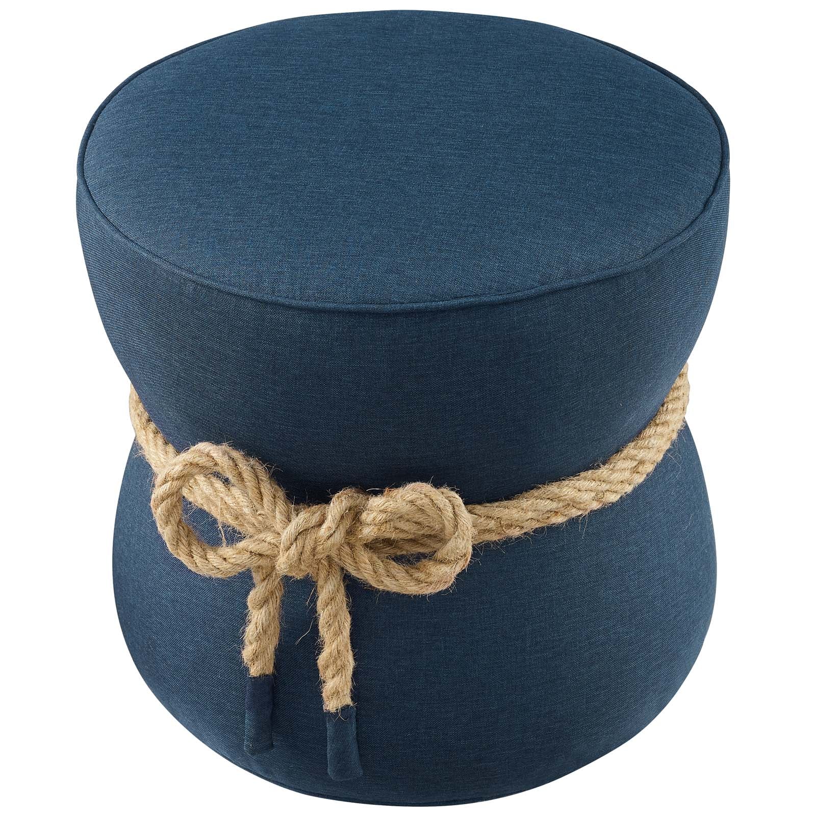 Beat Nautical Rope Upholstered Fabric Ottoman By HouseBean