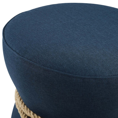 Beat Nautical Rope Upholstered Fabric Ottoman By HouseBean