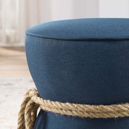 Beat Nautical Rope Upholstered Fabric Ottoman By HouseBean