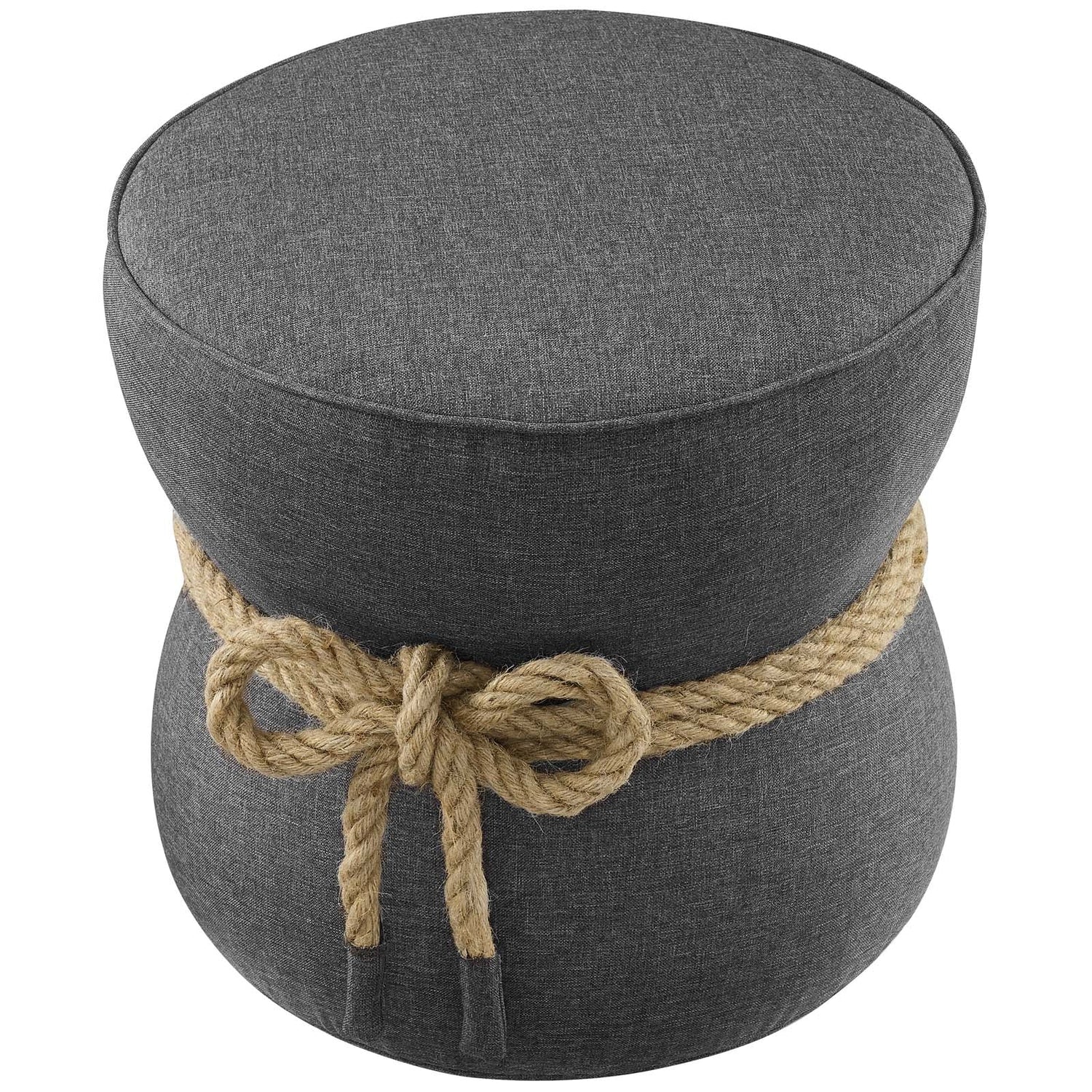 Beat Nautical Rope Upholstered Fabric Ottoman By HouseBean