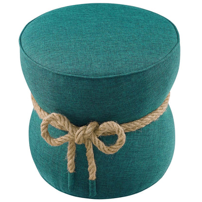 Beat Nautical Rope Upholstered Fabric Ottoman By HouseBean