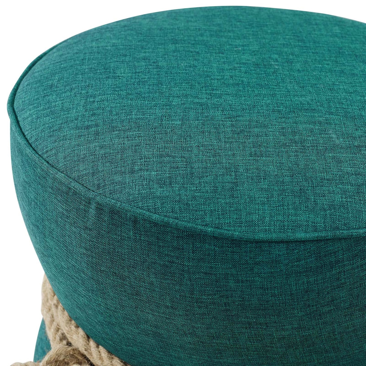 Beat Nautical Rope Upholstered Fabric Ottoman By HouseBean