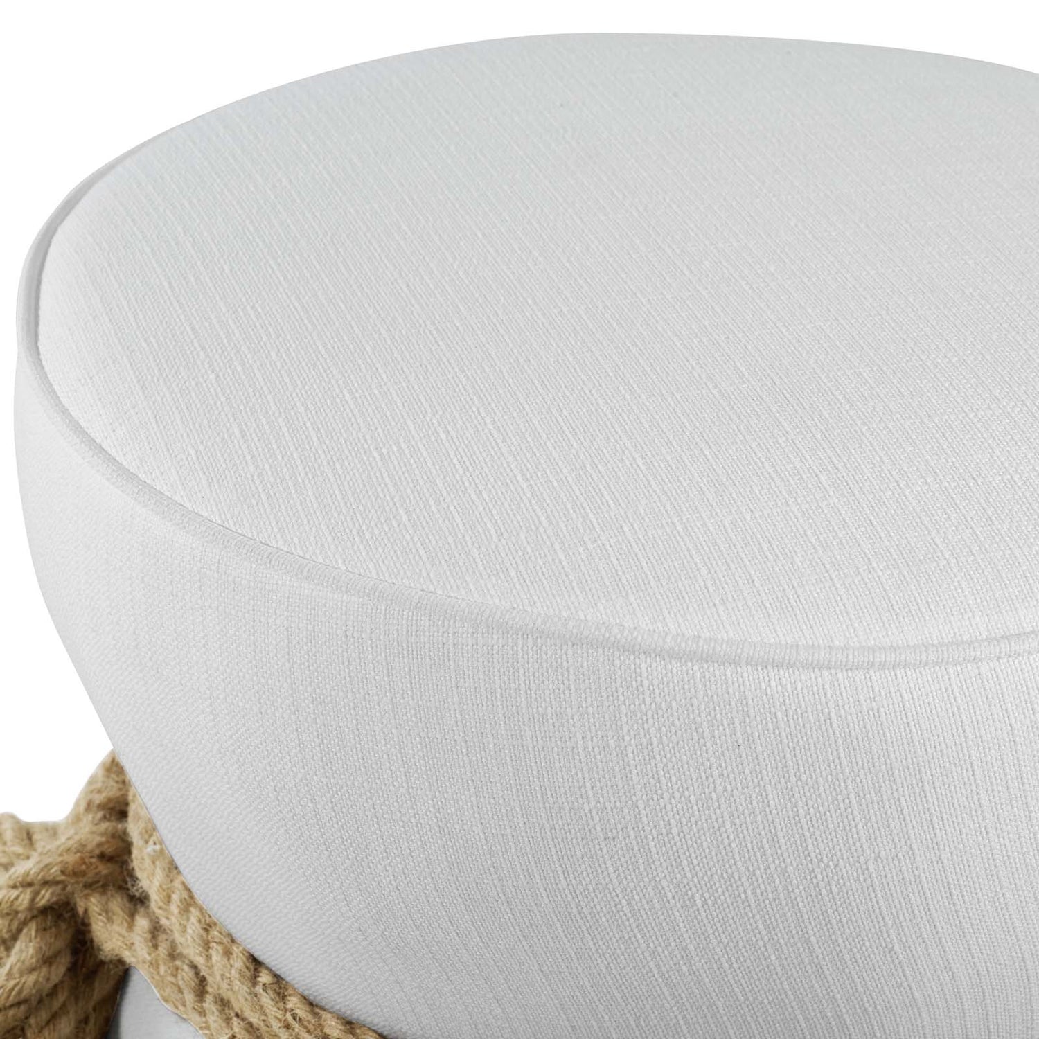 Beat Nautical Rope Upholstered Fabric Ottoman By HouseBean