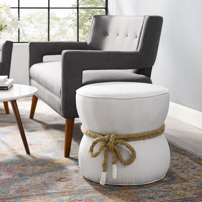 Beat Nautical Rope Upholstered Fabric Ottoman By HouseBean