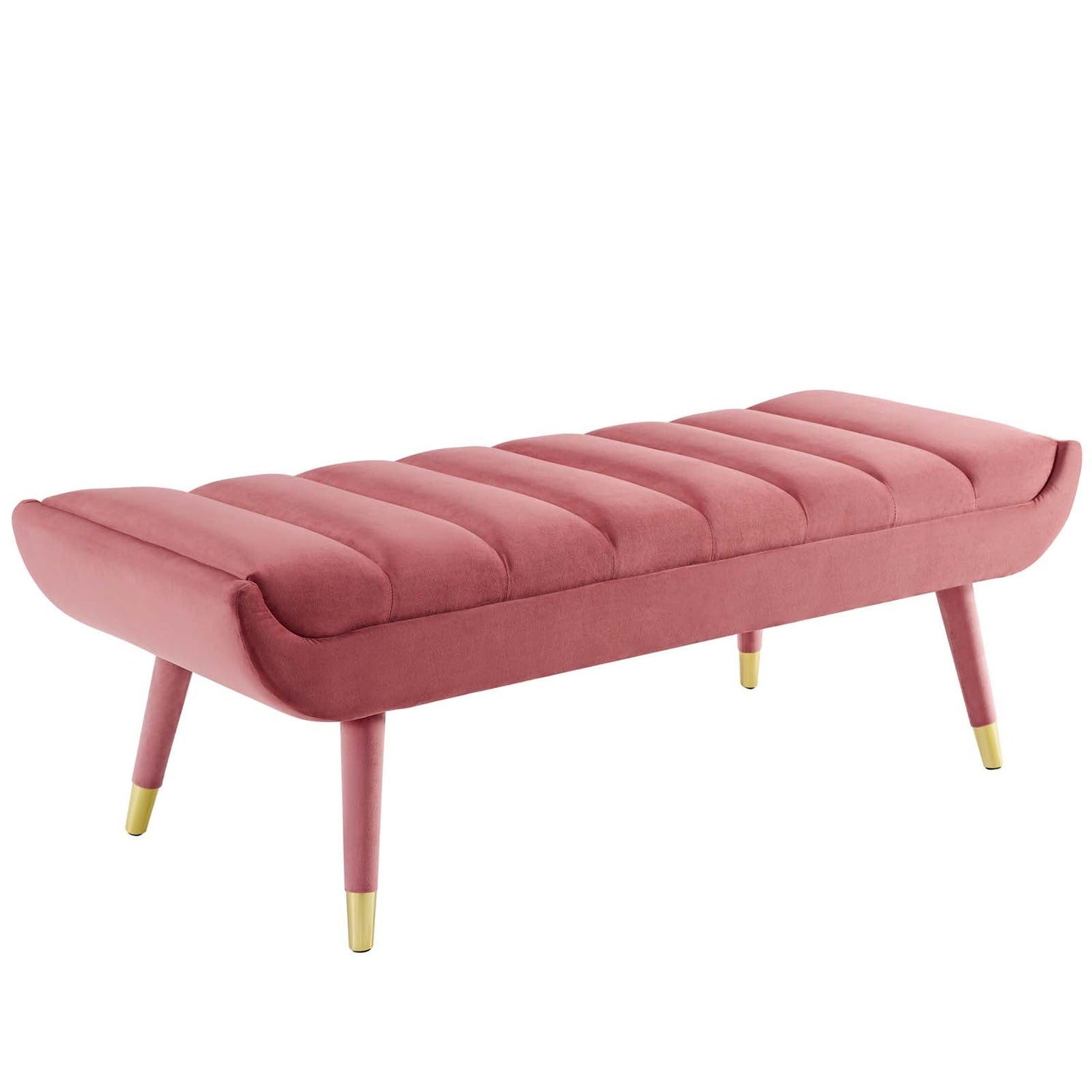 Guess Channel Tufted Performance Velvet Accent Bench By HouseBean