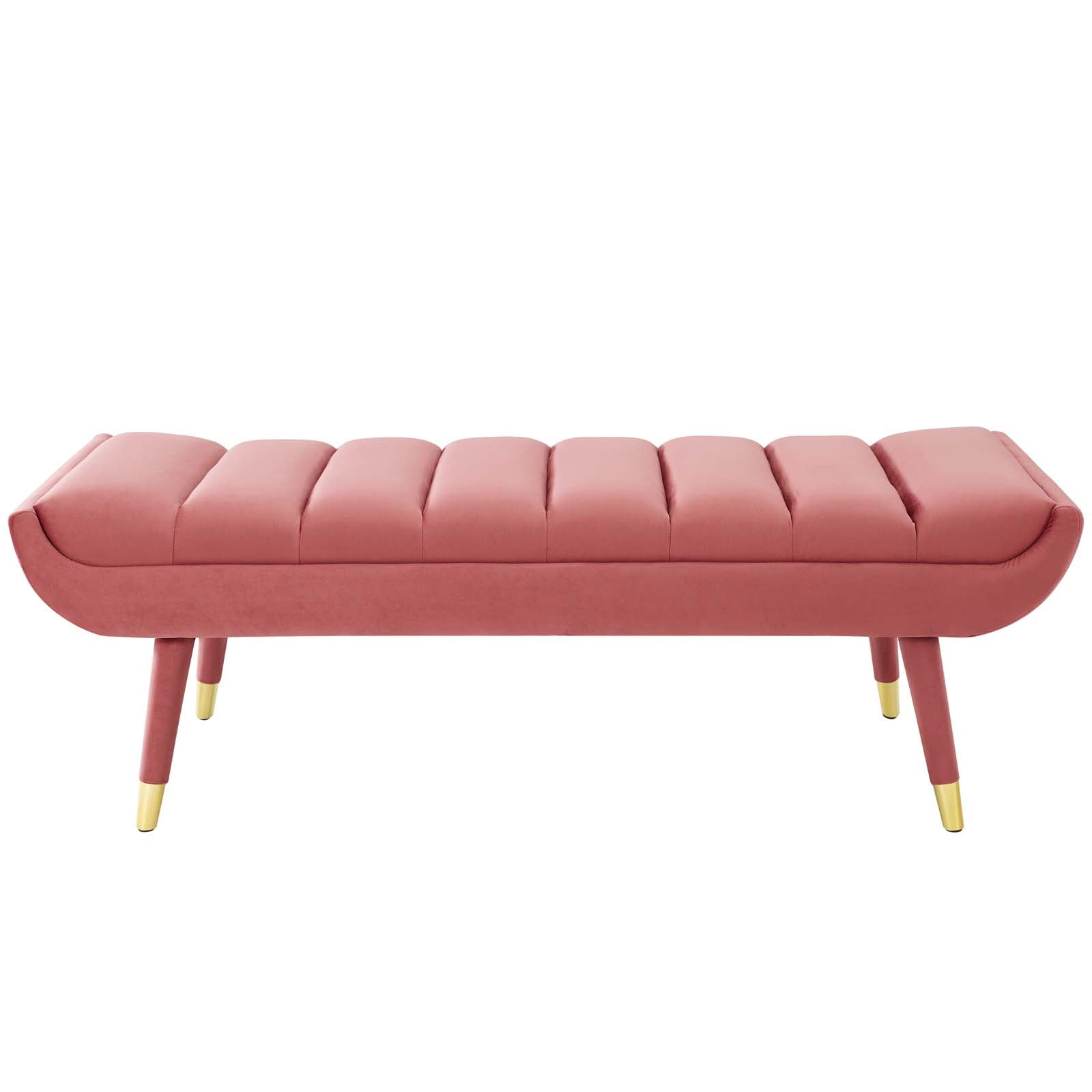 Guess Channel Tufted Performance Velvet Accent Bench By HouseBean