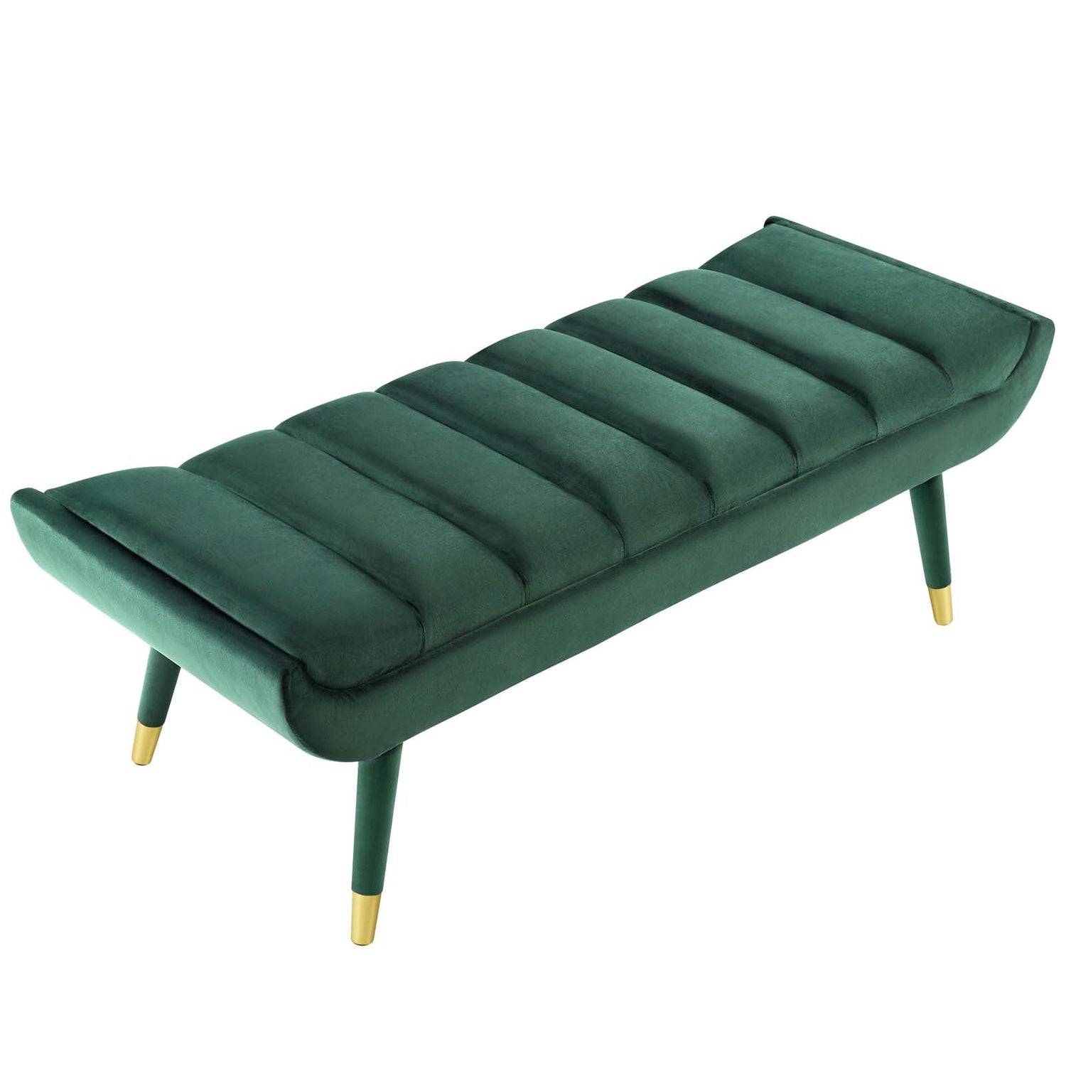 Guess Channel Tufted Performance Velvet Accent Bench By HouseBean