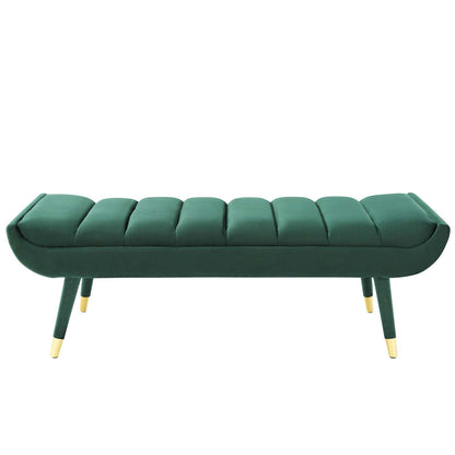 Guess Channel Tufted Performance Velvet Accent Bench By HouseBean