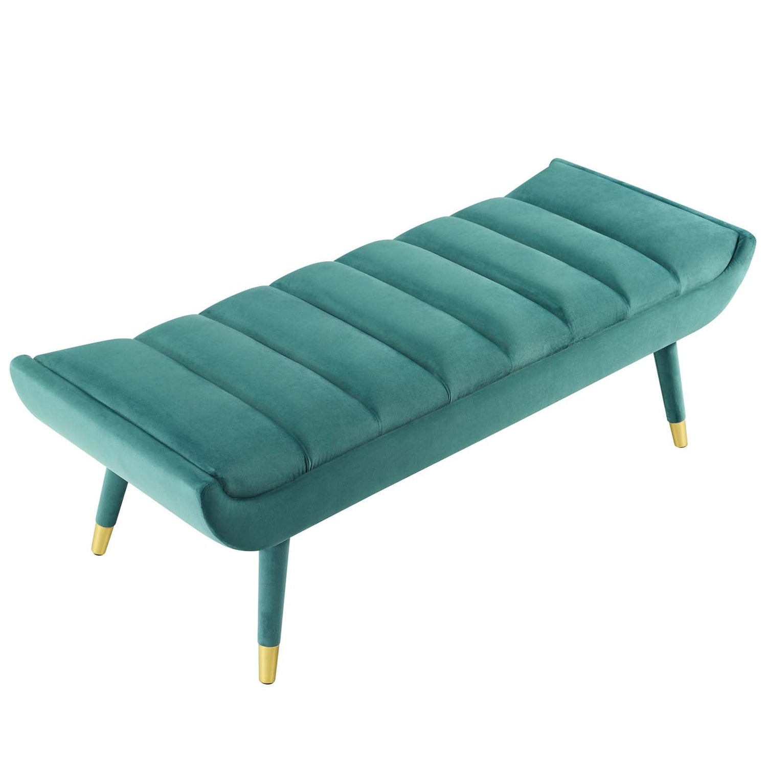 Guess Channel Tufted Performance Velvet Accent Bench By HouseBean