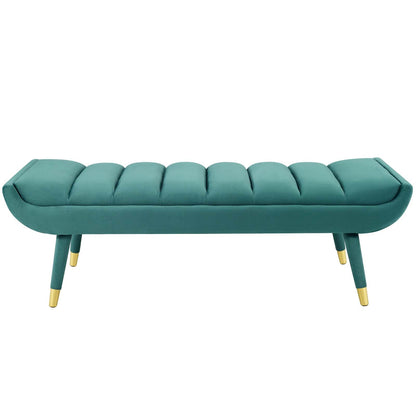 Guess Channel Tufted Performance Velvet Accent Bench By HouseBean