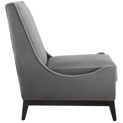 Confident Accent Upholstered Performance Velvet Lounge Chair By HouseBean