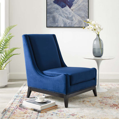 Confident Accent Upholstered Performance Velvet Lounge Chair By HouseBean