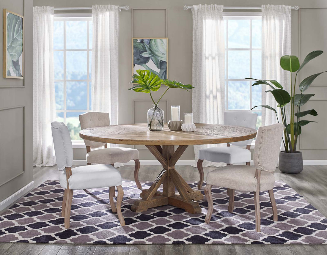 Stitch 71&quot; Round Pine Wood Dining Table by Modway