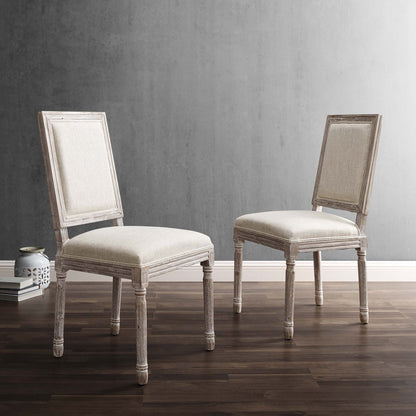 Court Dining Side Chair Upholstered Fabric Set of 2 by Modway
