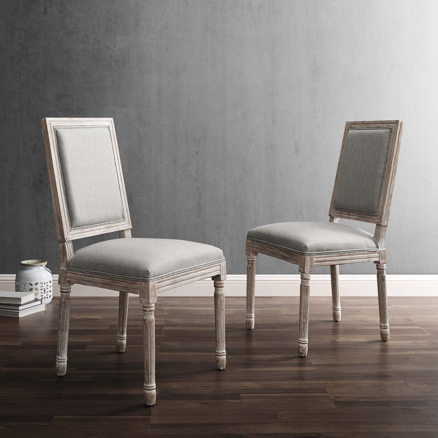 Court Dining Side Chair Upholstered Fabric Set of 2 by Modway