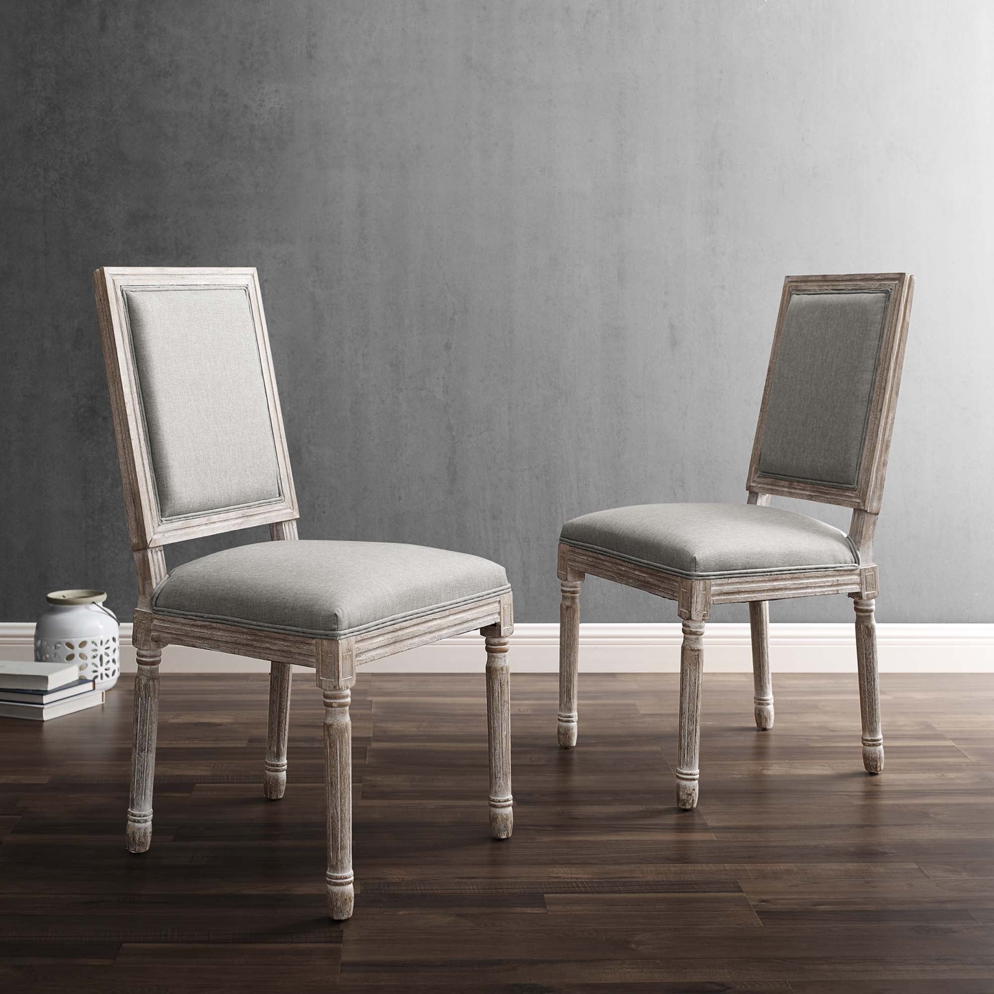Court Dining Side Chair Upholstered Fabric Set of 2 by Modway