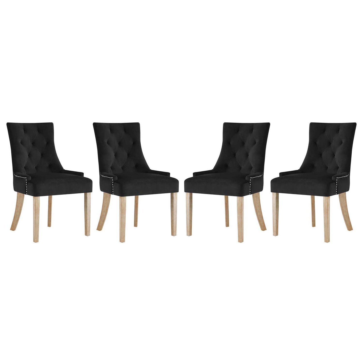 Pose Dining Chair Performance Velvet Set of 4 By HouseBean