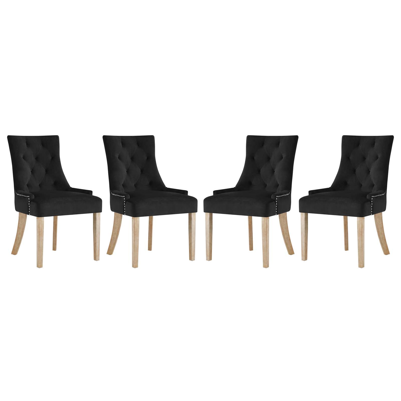 Pose Dining Chair Performance Velvet Set of 4 By HouseBean