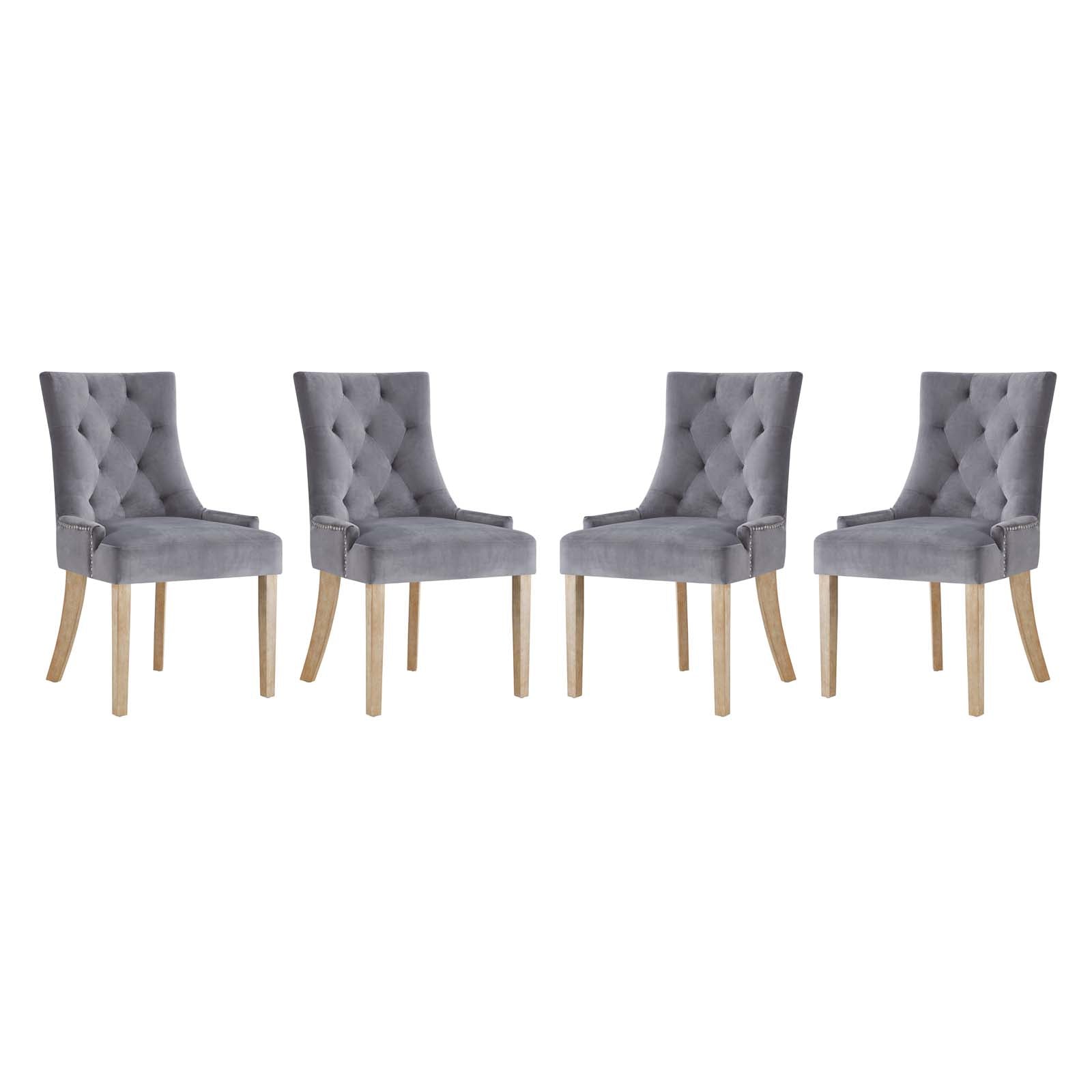 Pose Dining Chair Performance Velvet Set of 4 By HouseBean