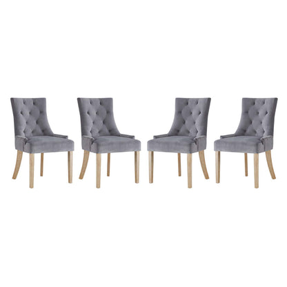 Pose Dining Chair Performance Velvet Set of 4 By HouseBean