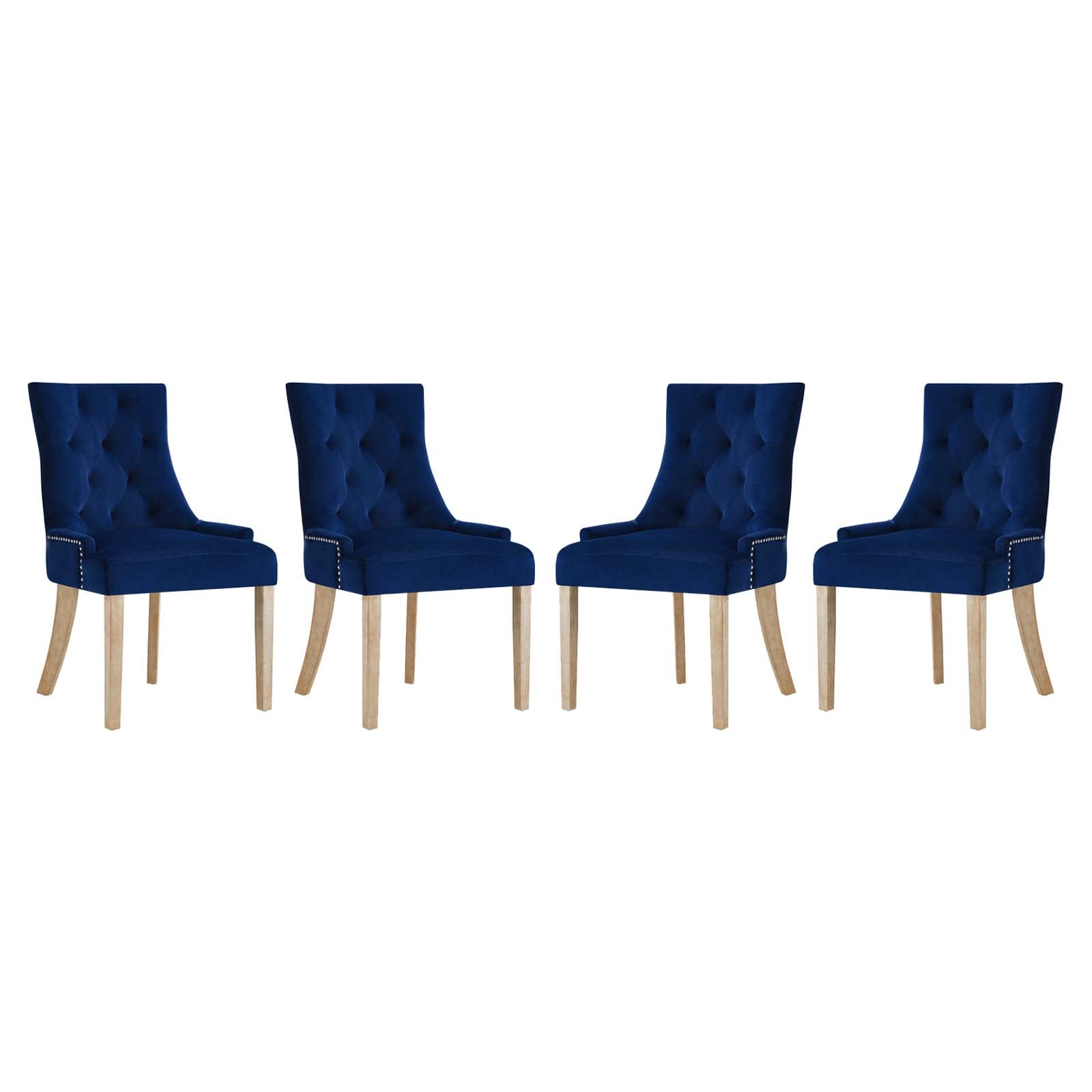 Pose Dining Chair Performance Velvet Set of 4 By HouseBean