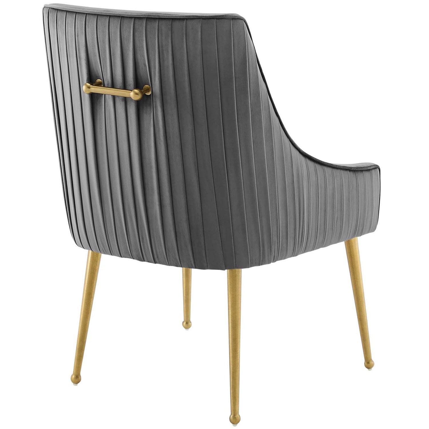 Discern Pleated Back Upholstered Performance Velvet Dining Chair By HouseBean