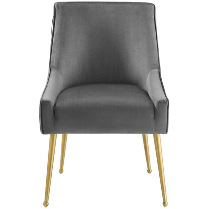 Discern Pleated Back Upholstered Performance Velvet Dining Chair By HouseBean