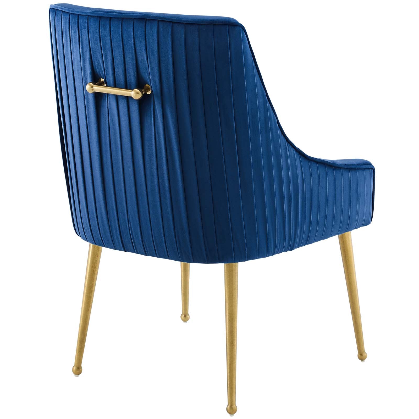 Discern Pleated Back Upholstered Performance Velvet Dining Chair By HouseBean