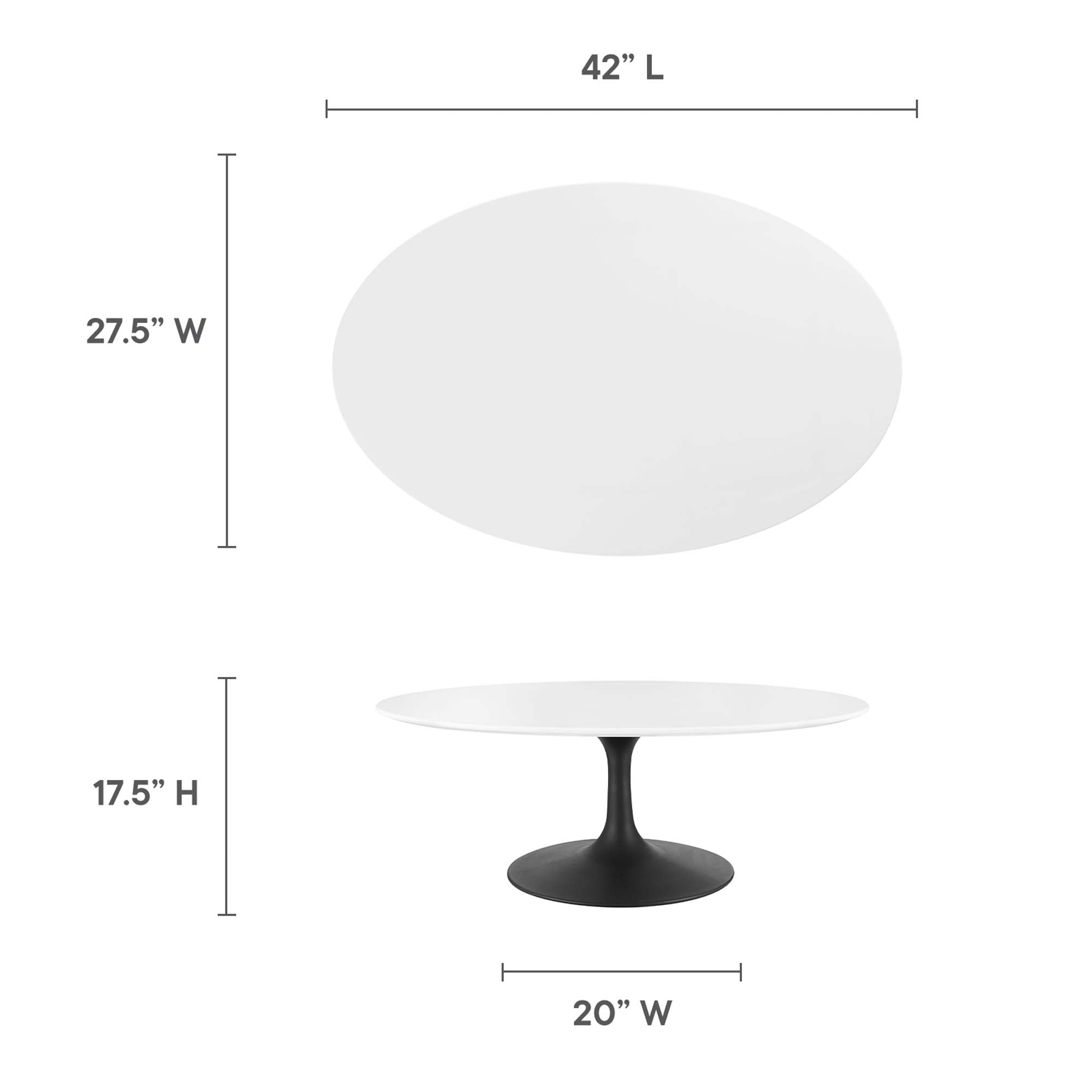 Lippa Oval Wood Coffee Table by Modway