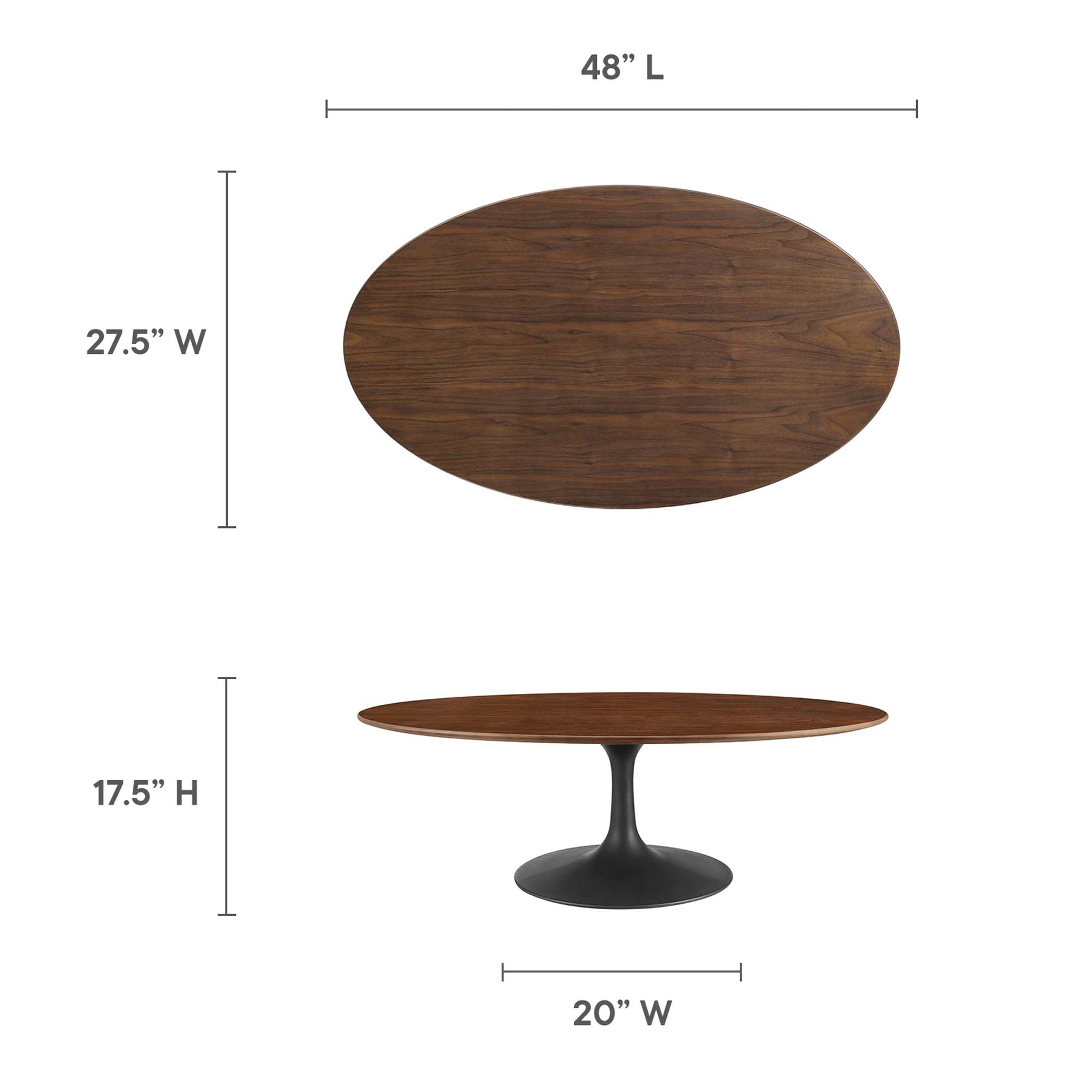 Lippa Oval Wood Coffee Table by Modway