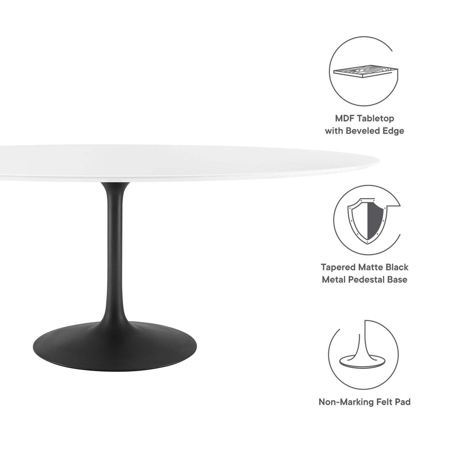 Lippa 78&quot; Oval Dining Table By HouseBean