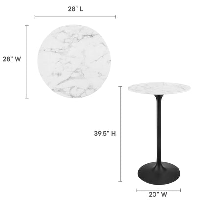 Lippa Round Artificial Marble Bar Table by Modway