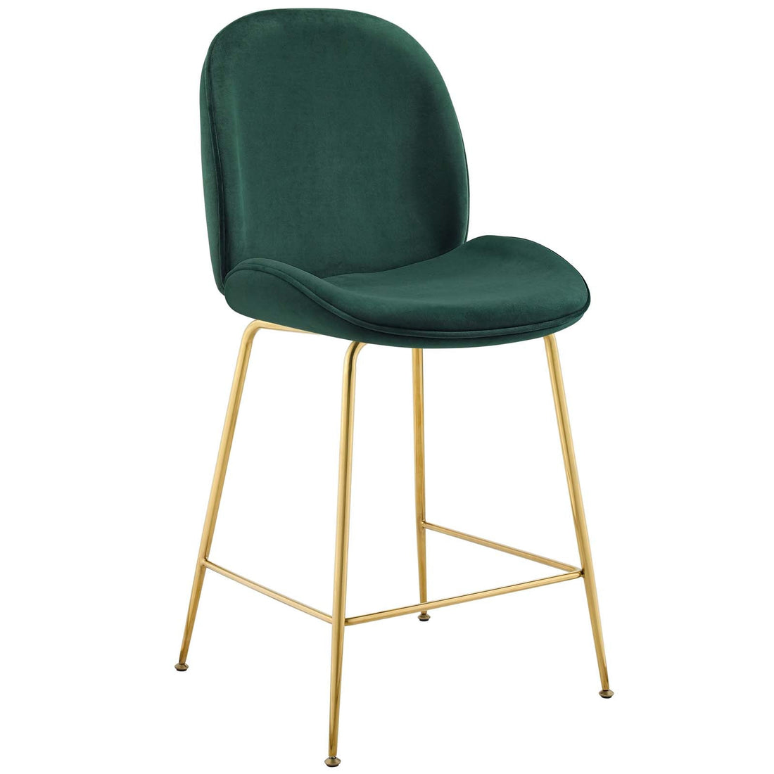 Scoop Gold Stainless Steel Leg Performance Velvet Counter Stool By HouseBean