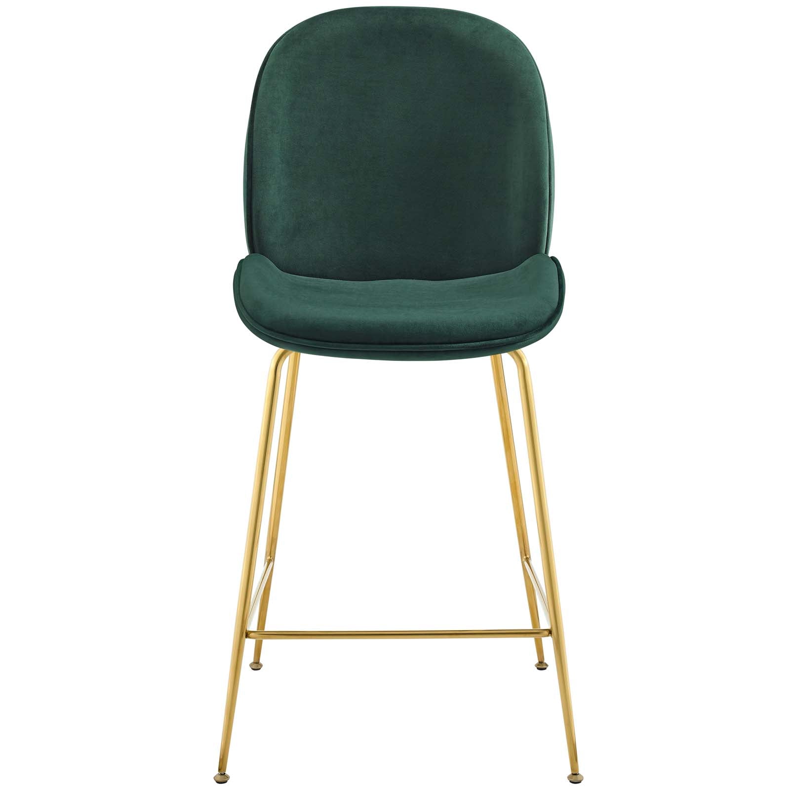 Scoop Gold Stainless Steel Leg Performance Velvet Counter Stool By HouseBean