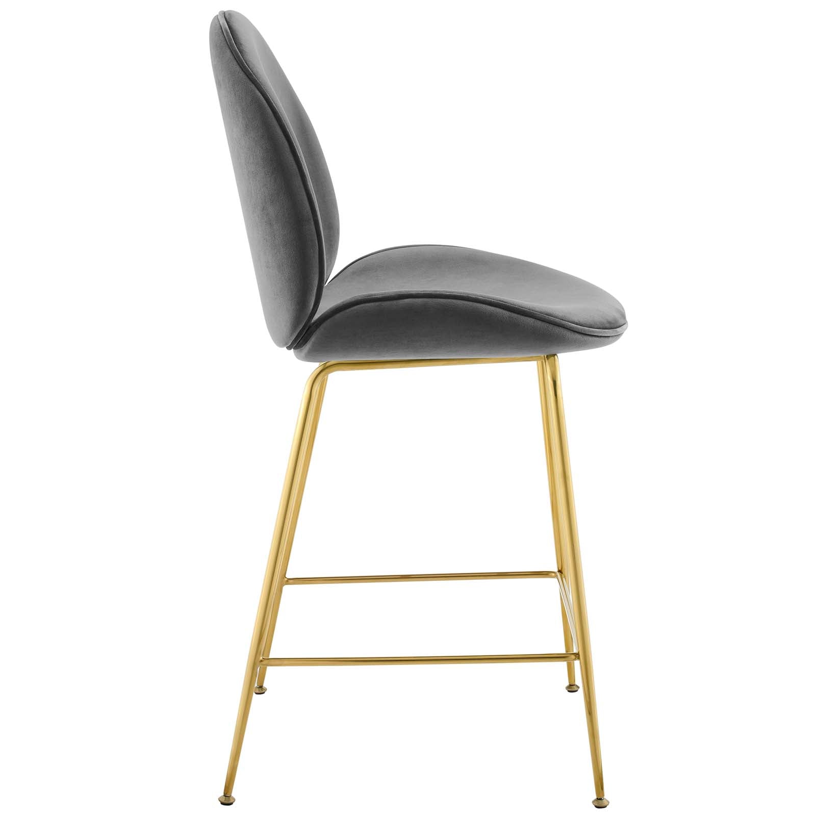 Scoop Gold Stainless Steel Leg Performance Velvet Counter Stool By HouseBean