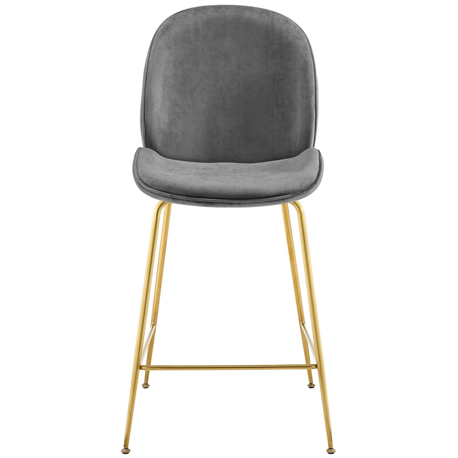 Scoop Gold Stainless Steel Leg Performance Velvet Counter Stool By HouseBean