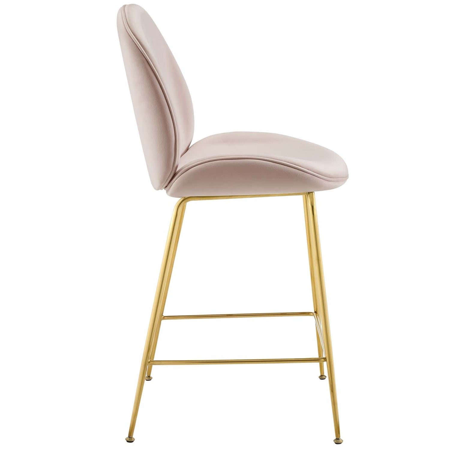 Scoop Gold Stainless Steel Leg Performance Velvet Counter Stool By HouseBean