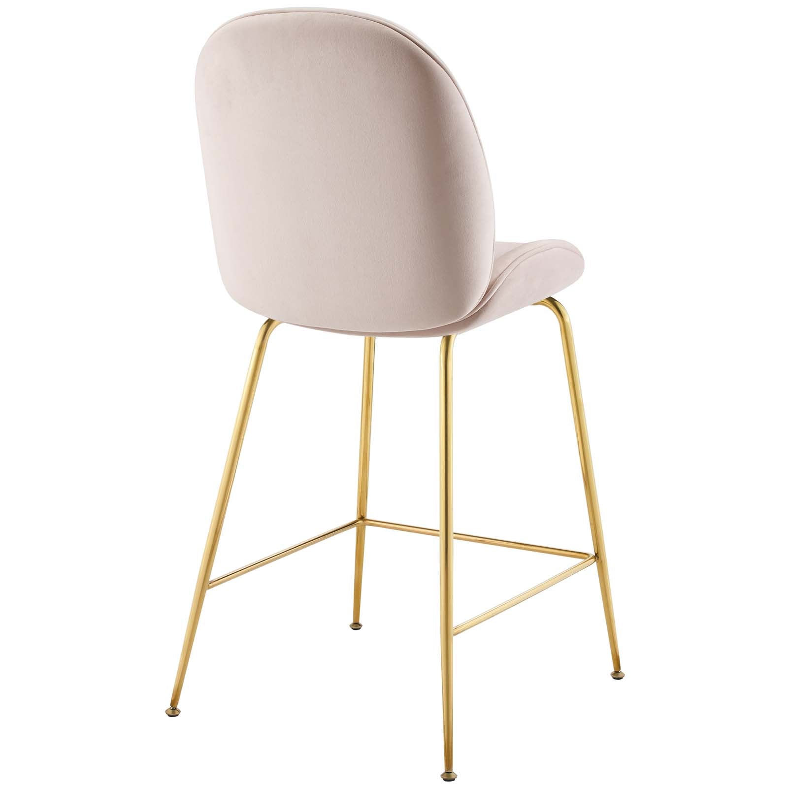 Scoop Gold Stainless Steel Leg Performance Velvet Counter Stool By HouseBean