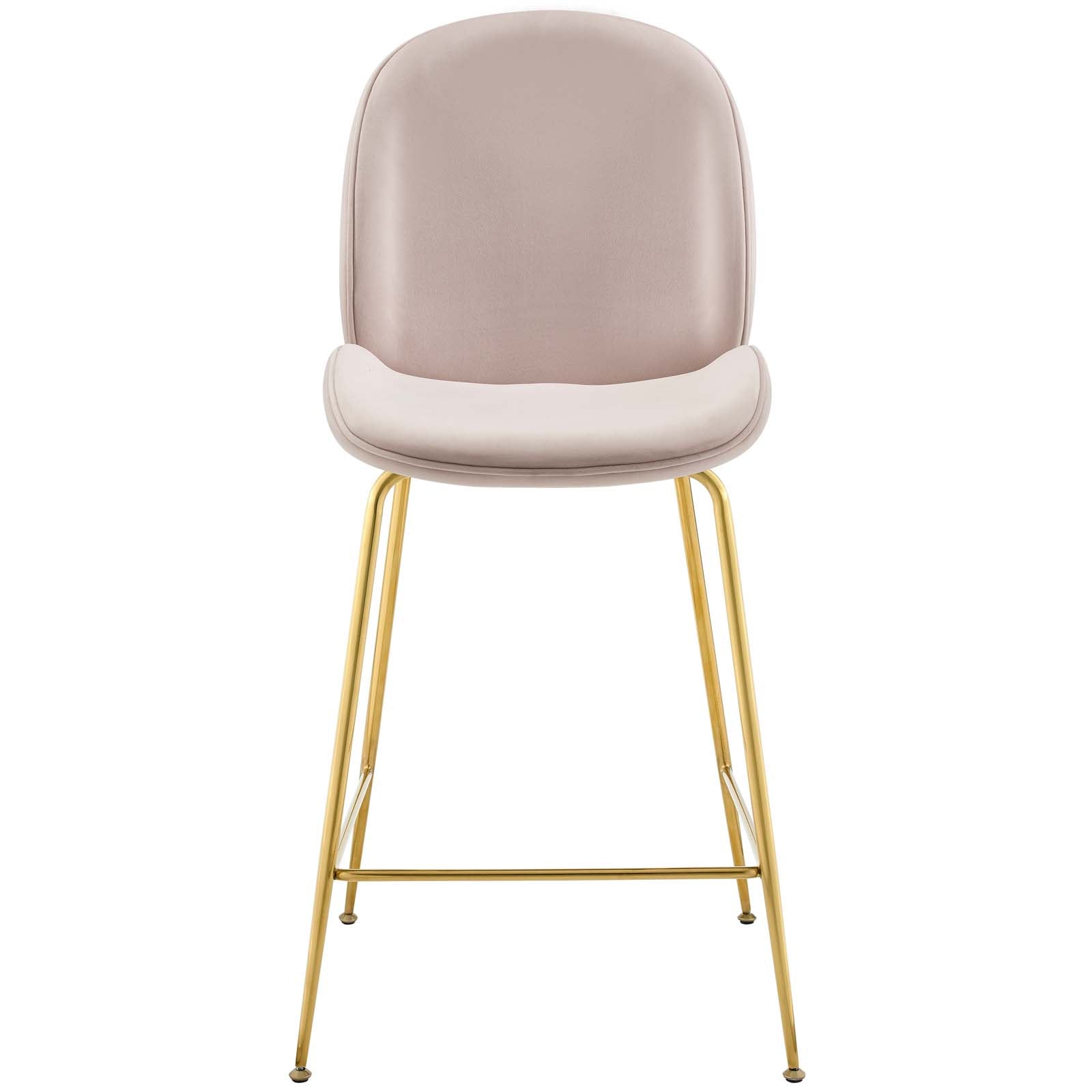 Scoop Gold Stainless Steel Leg Performance Velvet Counter Stool By HouseBean