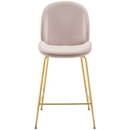 Scoop Gold Stainless Steel Leg Performance Velvet Counter Stool By HouseBean