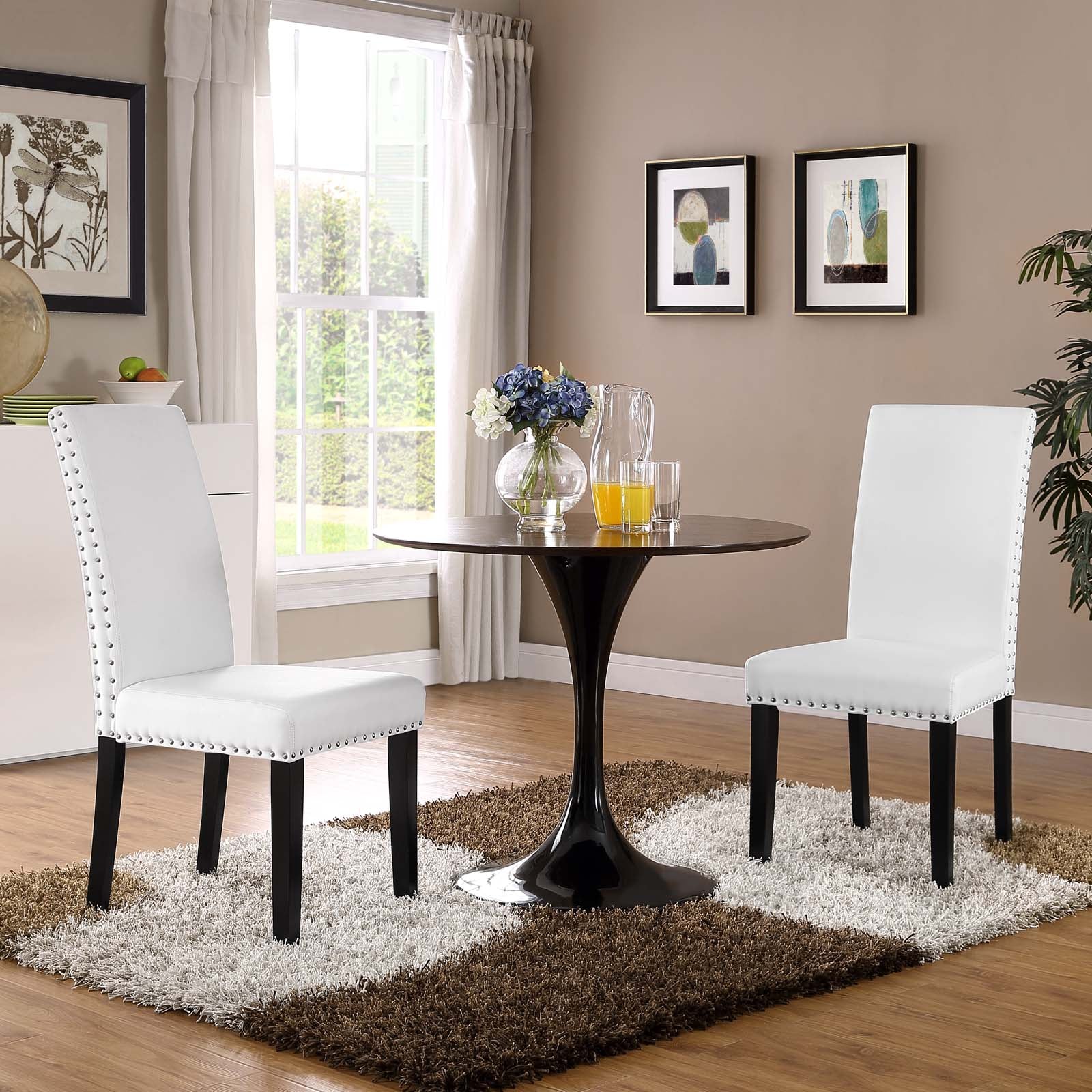 Parcel Dining Side Chair Vinyl Set of 2 by Modway
