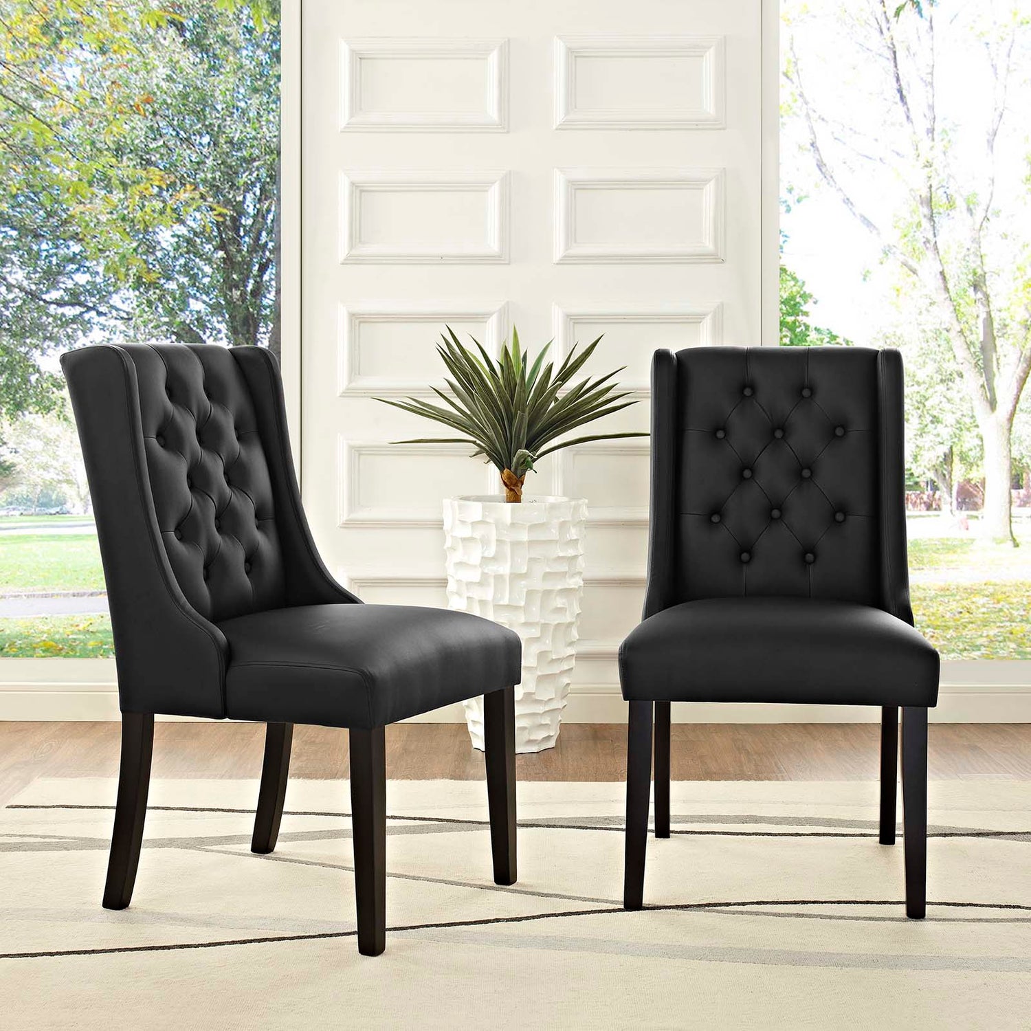 Baronet Dining Chair Vinyl Set of 2 By HouseBean