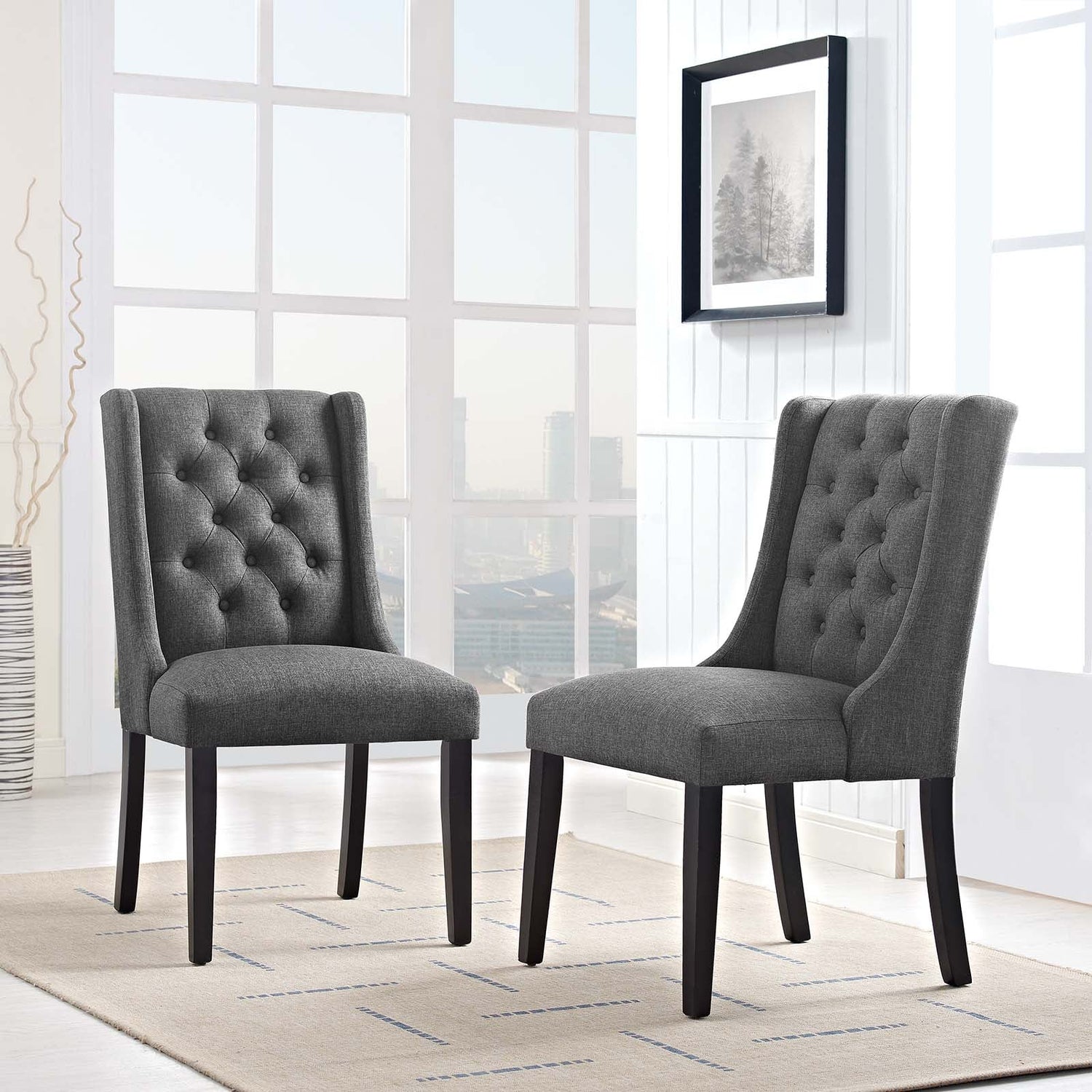 Baronet Dining Chair Fabric Set of 2 By HouseBean