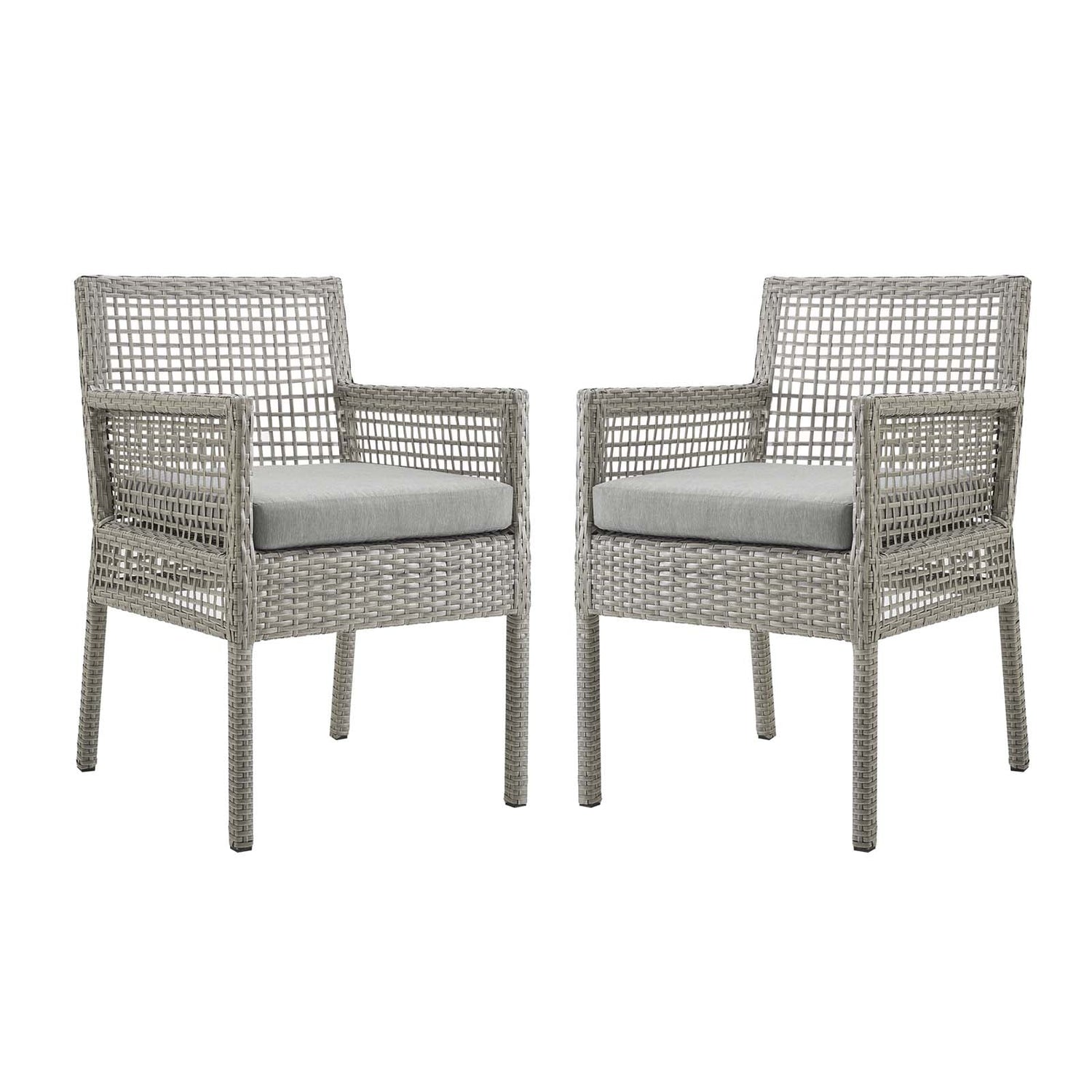 Aura Dining Armchair Outdoor Patio Wicker Rattan Set of 2 By HouseBean