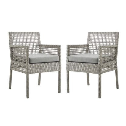 Aura Dining Armchair Outdoor Patio Wicker Rattan Set of 2 By HouseBean